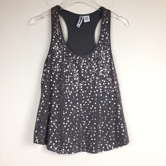 Wurl | Taupe And Copper Sequin Top | Sz M - Picture 1 of 4